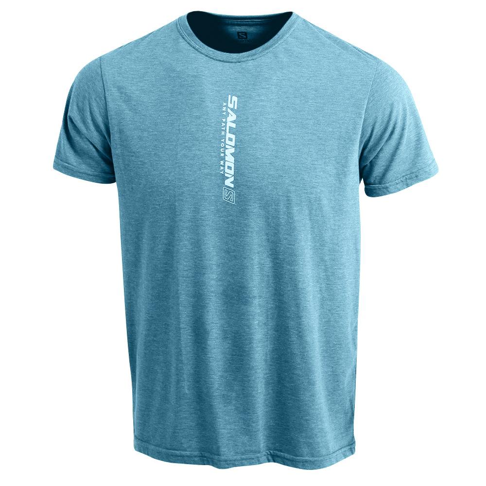 SALOMON YAEL SS M Philippines - Men's Tee Shirt - Blue | 168035-JWD